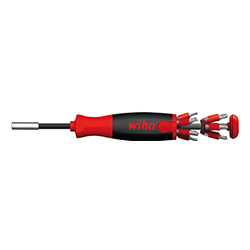 Screwdriver with LiftUp 25 Magnetic Bit Magazine, Mixed with 12 Bits, 1/4"