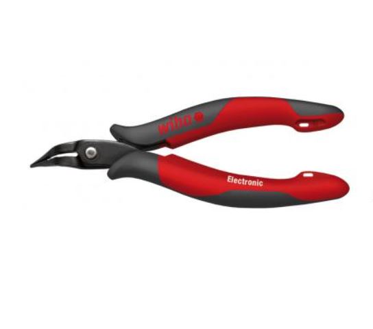 Electronic Needle-Nose Pliers, Narrow, Long Head, Curved, Approx. 40°