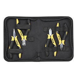 Pliers Set Professional ESD, Diagonal Cutters, Oblique End Cutting Nippers, Needle-Nose Pliers (5 Pieces in Tool Folder)