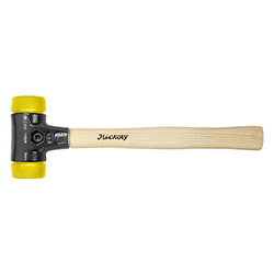 Soft-Faced Safety Hammer, Medium-Hard/Medium-Hard, with Hickory Wooden Handle, Round Hammer Face
