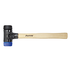 Soft-Faced Safety Hammer, Soft/Medium-Soft, with Hickory Wooden Handle, Round Hammer Face