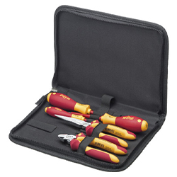 Tool Set Electrician, Screwdriver, Heavy-Duty Diagonal Cutters, 6 Pieces in Tool Folder