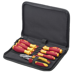 Tool Set Electrician, Screwdriver, Heavy-Duty Diagonal Cutters, 8 Pieces in Tool Pouch