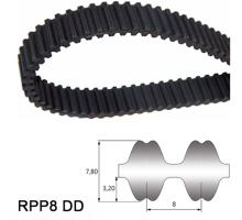 Double toothed timing belt / Isoran DD / RPP / CR (Neoprene) / MEGADYNE 