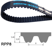 Timing belts / RPP5, RPP8, RPP14 / CR (Neoprene) / MEGADYNE 