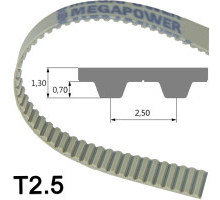 Timing belts / Megapower / T#, AT#, MXL, XL, L, H / PUR / fibreglass, steel / MEGADYNE 