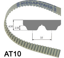 Timing belts / Megapower / T#, AT# / PUR / steel / MEGADYNE 