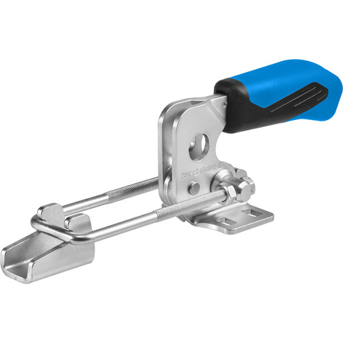 Horizontal Hook-Type Toggle Clamp with Blue Handle, 6848HE