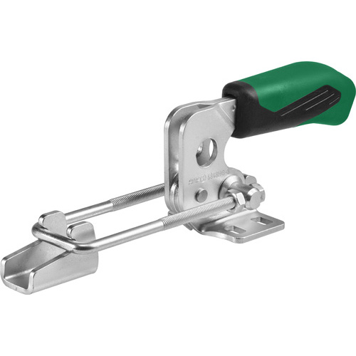 Horizontal Hook-Type Toggle Clamp with Green Handle, 6848HG