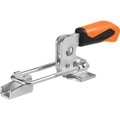 Horizontal Hook-Type Toggle Clamp with Orange Handle, 6848HJ