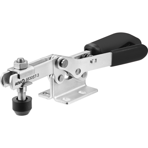 Horizontal Toggle Clamp with Black Handle and Safety Latch, 6830ST 558156