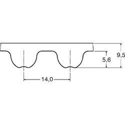 Timing belts / OMEGA / 14M / CR / glass fibre / OPTIBELT 