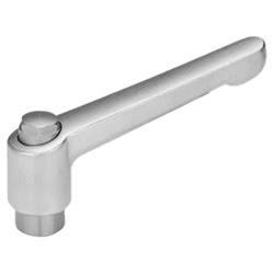 Adjustable Stainless Steel-Hand levers, threaded bushing, electropolished 300.6-63-M6-AS