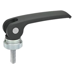 Clamping levers with eccentrical cam with threaded stud, Lever zinc die casting