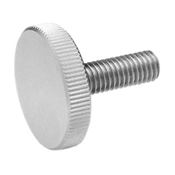 Flat Knurled screws, Stainless Steel 653-M5-16-NI