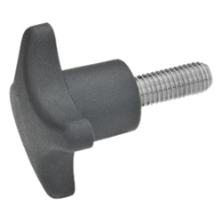 Hand knobs, Plastic, with Threaded bolt, Stainless Steel 6335.5-ST-40-M8-20