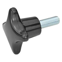Hand knobs, plastic, with threaded bolt, Steel 6335.4-SK-63-M12-40