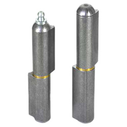 Corner hinges, plug-in / weldable / brass Spacer rings / steel / GN 128 / GANTER 128-40-MS