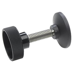 Knurled screws with movable thrust pad 421.12-M8-50-21
