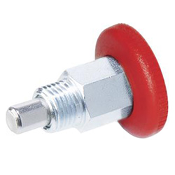 Mini indexing plungers, open indexing mechanism, with red knob 822.1-5-B-ST-RT