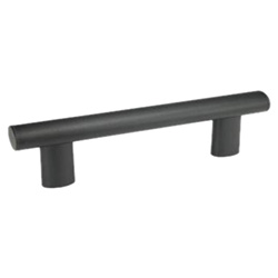 Oval tubular handles, Aluminum / Plastic 366-36-M8-600-ELG