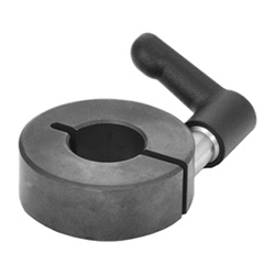 Set collars / aluminium, steel / slotted / clamping lever / GN 706.4 706.4-36-B16-AL