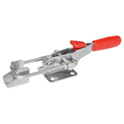 Stainless Steel-Horizontal latch type toggle clamps, with safety hook, with pull 851.3-700-T6-A4