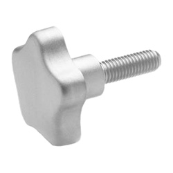 Stainless Steel-Star knobs with threaded bolt AISI 304 5334-60-M12-40