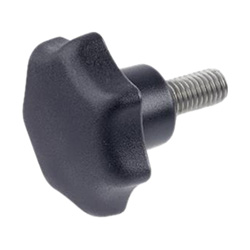Star knobs, plastic, threaded bolt Stainless Steel 6336.5-ST-50-M10-25