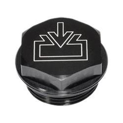 Threaded plugs with and without symbols, Aluminium, resistant up to 100 °C, blac