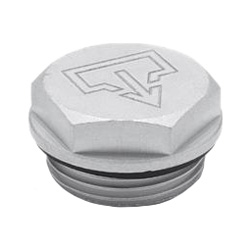 Threaded plugs with and without symbols, Aluminium, resistant up to 100°C, blank