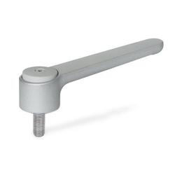Flat adjustable tension levers, zinc die casting, threaded stud Stainless Steel (GN126.1)