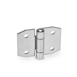 Flat hinges / asymmetrical / rolled / stainless steel / blank / GN 1364 / GANTER