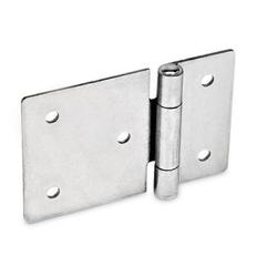 Flat hinges / asymmetrical / rolled / stainless steel / blank, galvanised, blue passivated / GN 136 / GANTER