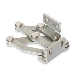 Multi-pivot hinges / slotted holes / 7-axis / rolled / stainless steel / matt polished / GN 1362 / GANTER