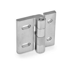 Flat hinges / oblong holes / stainless steel / GN 7237 / GANTER 235-NI-45-45-HB-GS