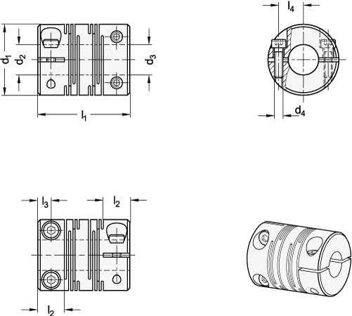 Beam couplings clamping hub