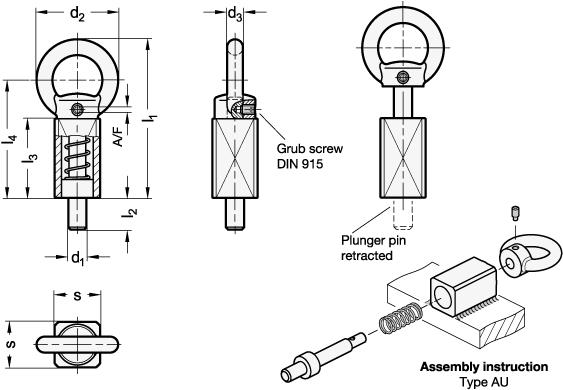 Stainless Steel-Indexing plungers, removable