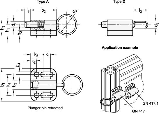 Stainless Steel-Indexing plungers without rest position