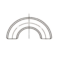 Butt Weld Type Pipe Fitting, Steel Pipe, 180° Elbow, Black Tube