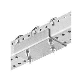 U-connector with screws for pallet roller rail