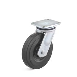 Heavy duty swivel Castors with elastic solid rubber wheel