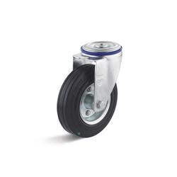 Swivel Castors with back hole and solid rubber wheel