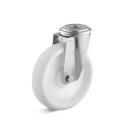 Stainless steel swivel Castors with back hole and polypropylene wheel