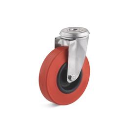 Stainless steel swivel Castors with back hole and heat-resistant wheel