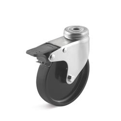 Apparatus swivel Castors with double stop and polyamide wheel L-AL-PAA-050-G-1-DSN