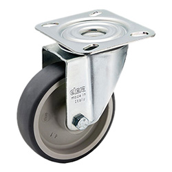 RE.G1-N - Thermoplastic rubber wheels -Stainless steel or steel sheet bracket