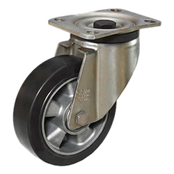 RE.G2-H - Elastic rubber wheels -Steel sheet bracket for medium-heavy loads