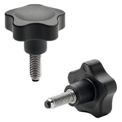VC.692-SST-p-P - Lobe knobs with solid section -Technopolymer pad