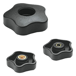 VCRT. - Shortened lobe knobs -Technopolymer square or threaded hole 169101